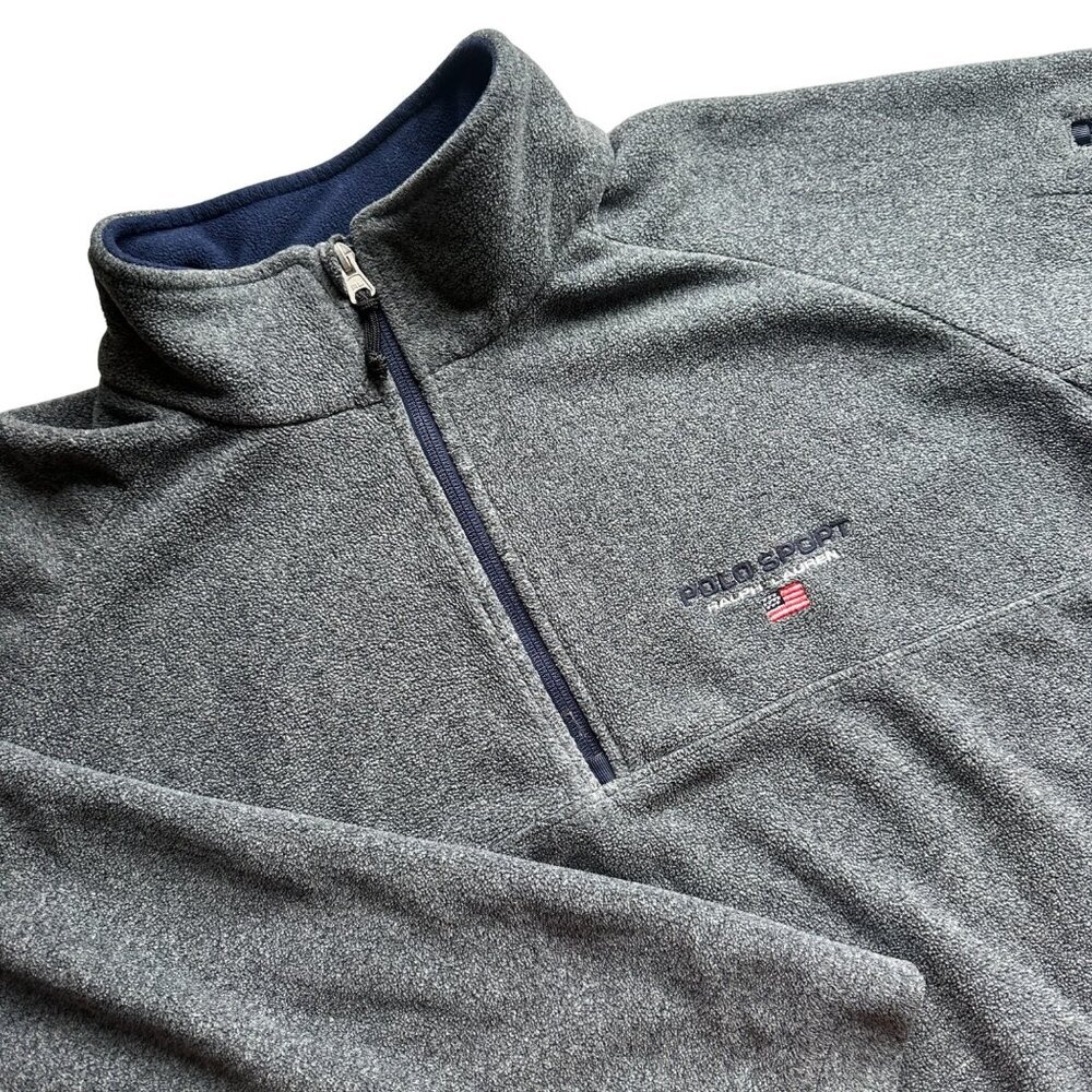 VTG Polo Sport Ralph Lauren Quarter Fleece Sweatshirt Mens Size XXL Y2K Pullover